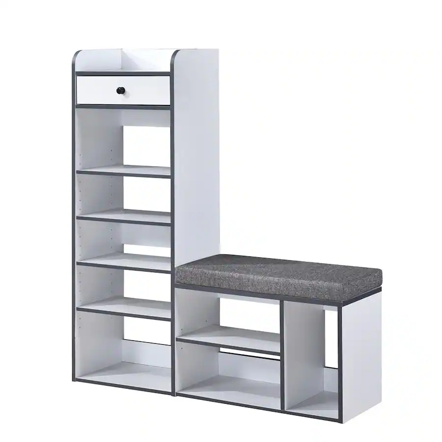 Kings Brand Furniture Julian Bench & Shoe Rack, 7 Shelf Storage ...