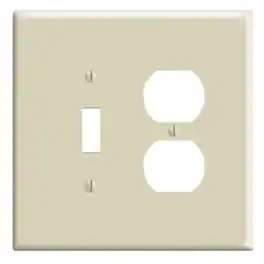Leviton - 001-86105 Double Gang Toggle and Duplex Receptacle Wall Plate - White