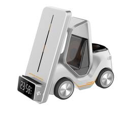 RISOKEYS - 3-in-1 Car-Shaped Desktop Wireless Charger - Multi-Functional Wireless Charging for Watches and Earphones - White