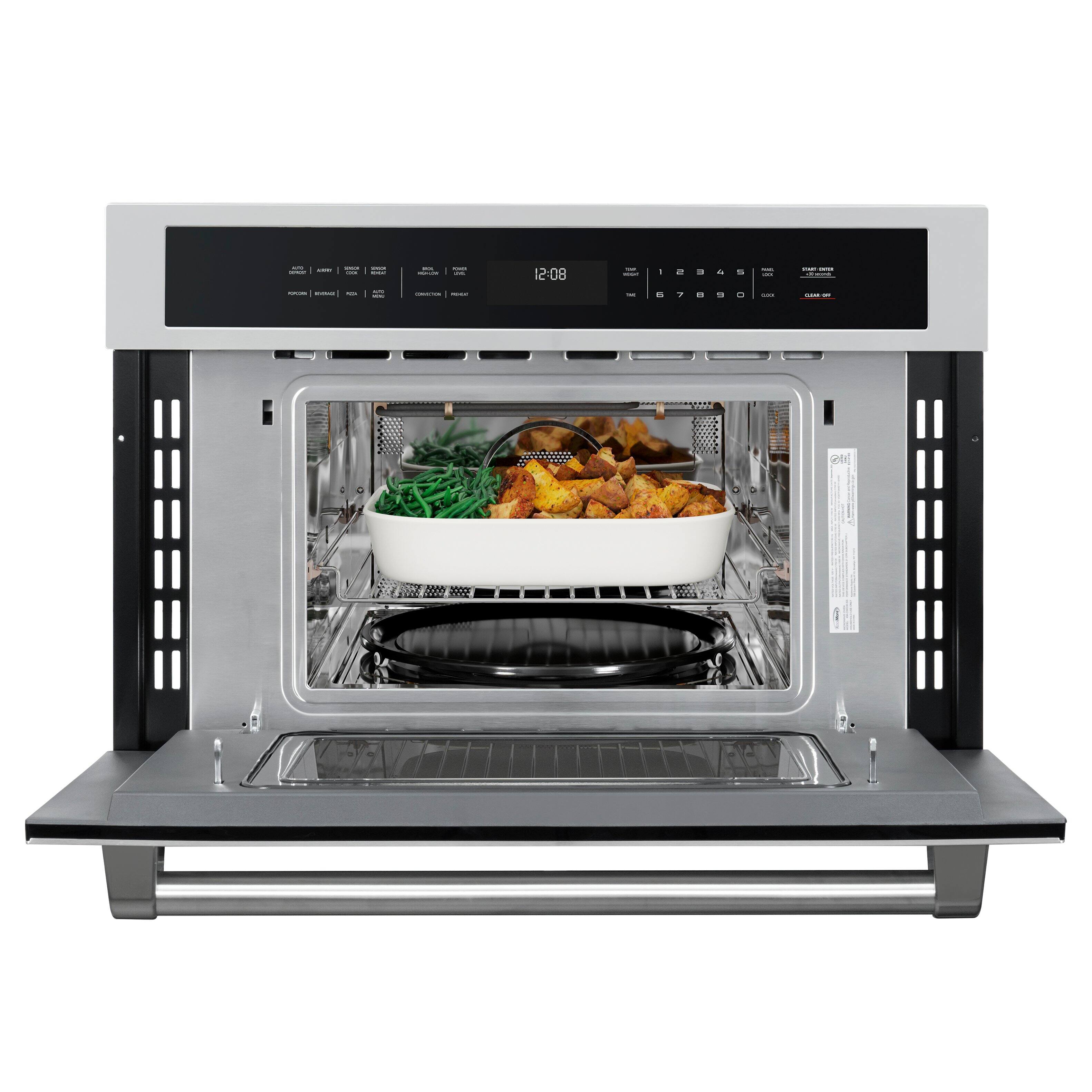 Alt View 1. Koolmore - 30 in. Built-In Microwave with Convection Oven and Air Fryer, 1.6 cu. ft. Capacity in Stainless-Steel (KM-CWO30-SS) - Stainless-Steel.
