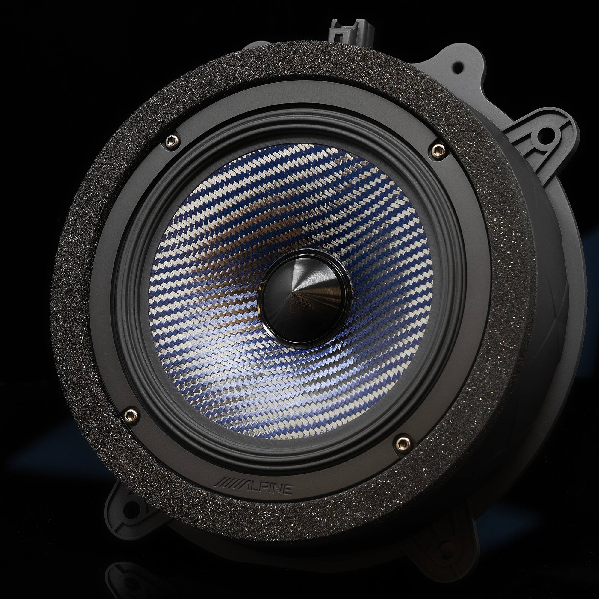 Alt View 4. Alpine - Alpine EV-65CF-T - 6.5" Component Front Door Speaker Set Compatible with 17-24 Model 3 & 20-24 Model Y - Black/Gray.