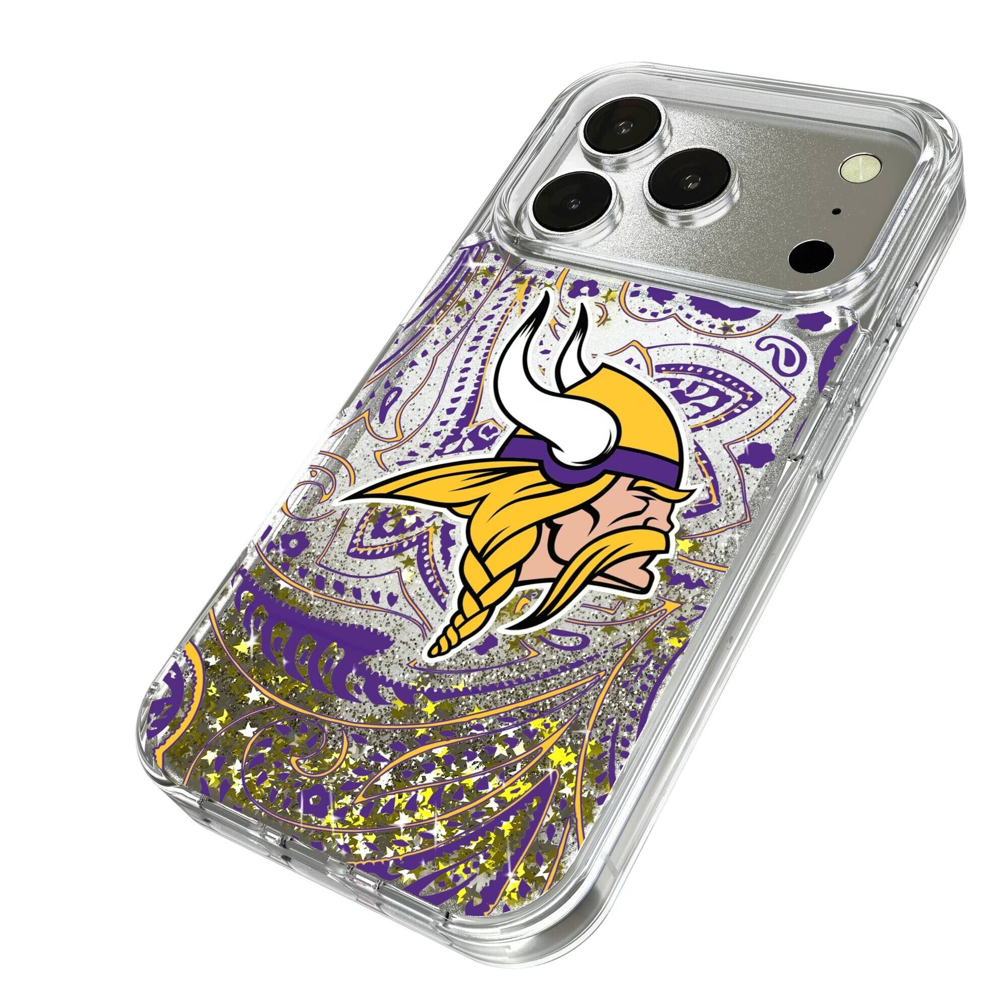 Alt View 1. Keyscaper - Minnesota Vikings iPhone Paisley Design Glitter Case - 17 - Multicolor.