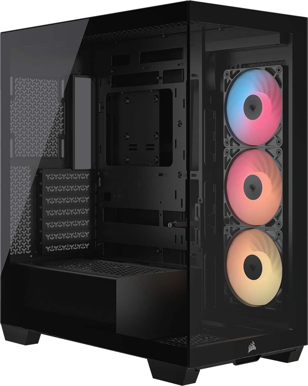 Front. CORSAIR - 3500X RS-R ARGB ATX Mid-Tower PC Case - Black.