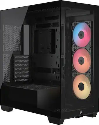 Front. CORSAIR - 3500X RS-R ARGB ATX Mid-Tower PC Case - Black.