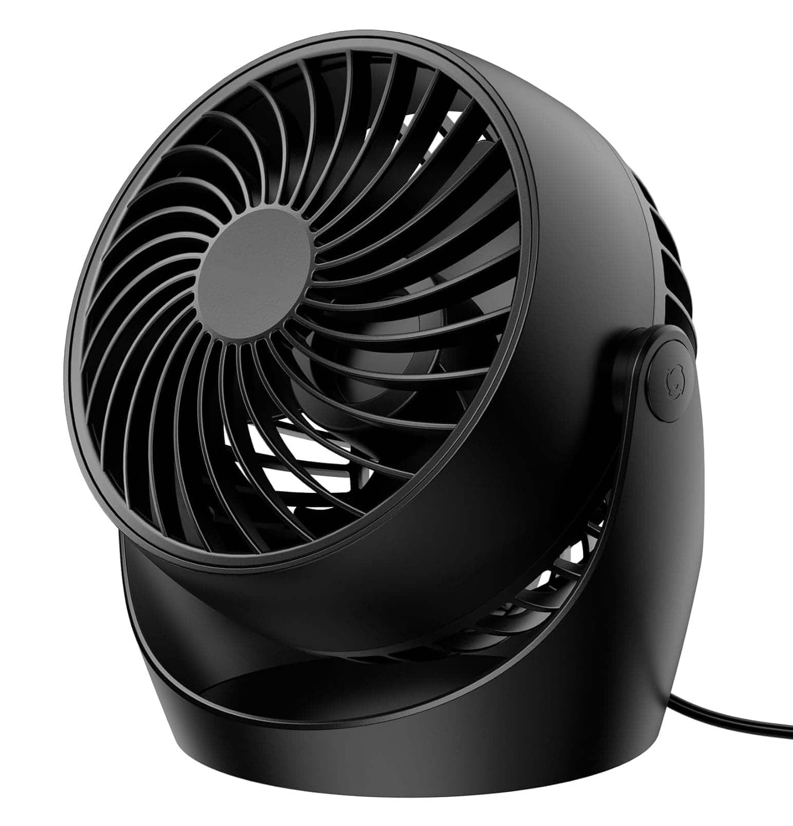 FINEAK - 5-Inch Portable Desk Fan | 3 Speeds 360° Tilt | Home/Office/Dorm Essential (Black)