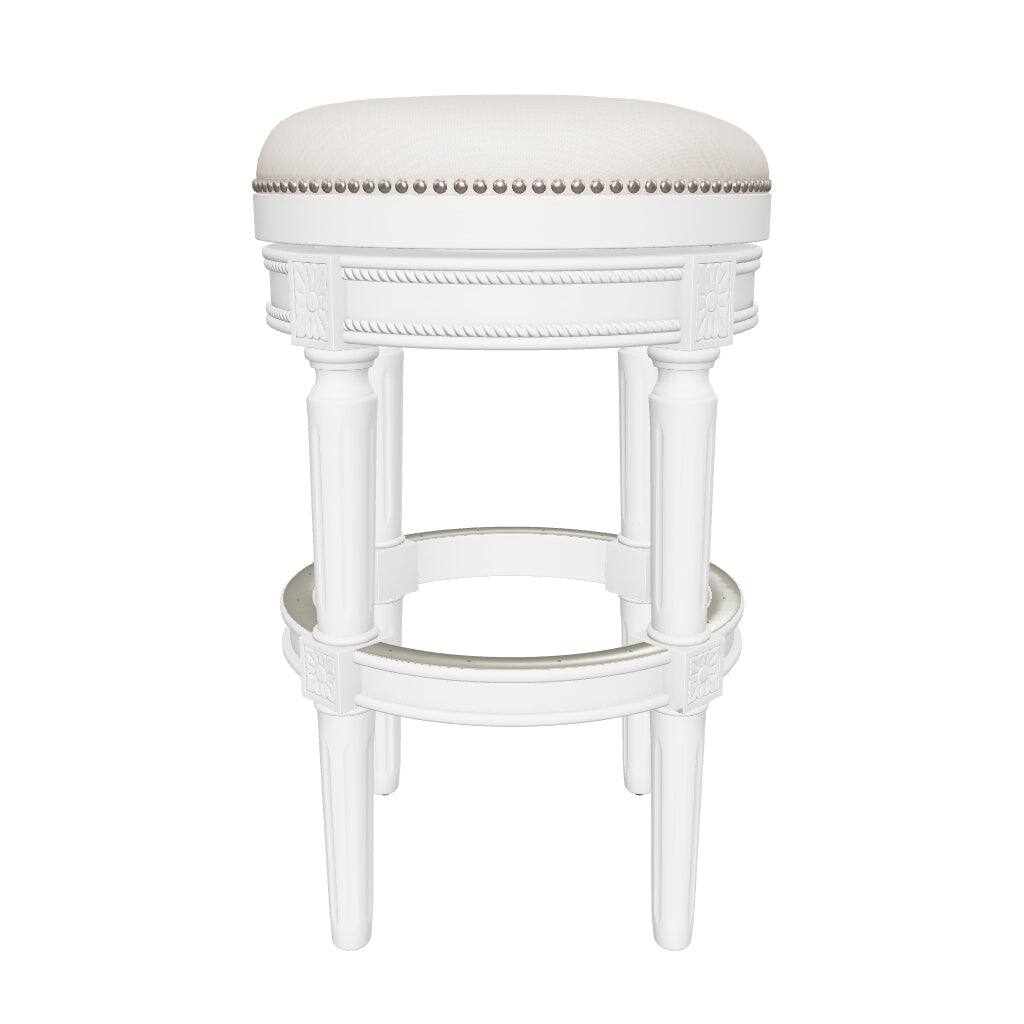 Alt View 9. Maven Lane - 31" Pullman Backless Bar Stool In Alabaster White Finish Fabric Upholstery - Alabaster White.