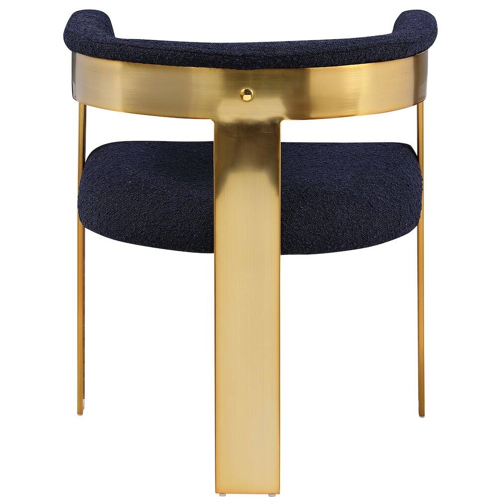 Alt View 1. Meridian Furniture - Romeo Navy Boucle Fabric Dining Chair, Set of 2 - Blue.
