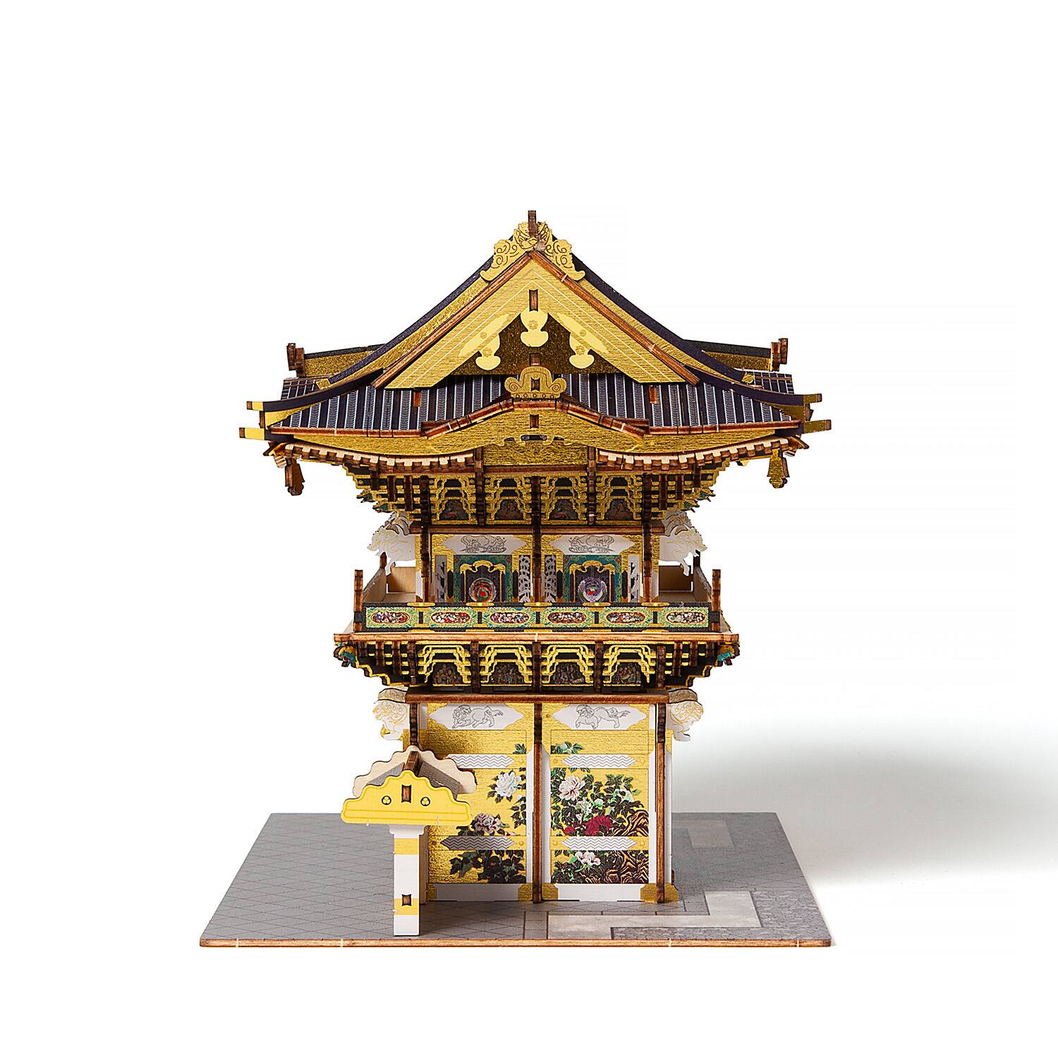 Alt View 3. 3D Puzzle - 3D DIY Puzzle: Nikko Toshogu Shrine: Yomeimon Gate Color - 259pcs.