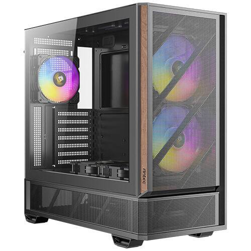 Back. Antec - Antec P30 ARGB, 5 Fans, Wood Accents, GPU Airflow, 360mm Radiator, Type-C, Mid-Tower ATX Case - Black.