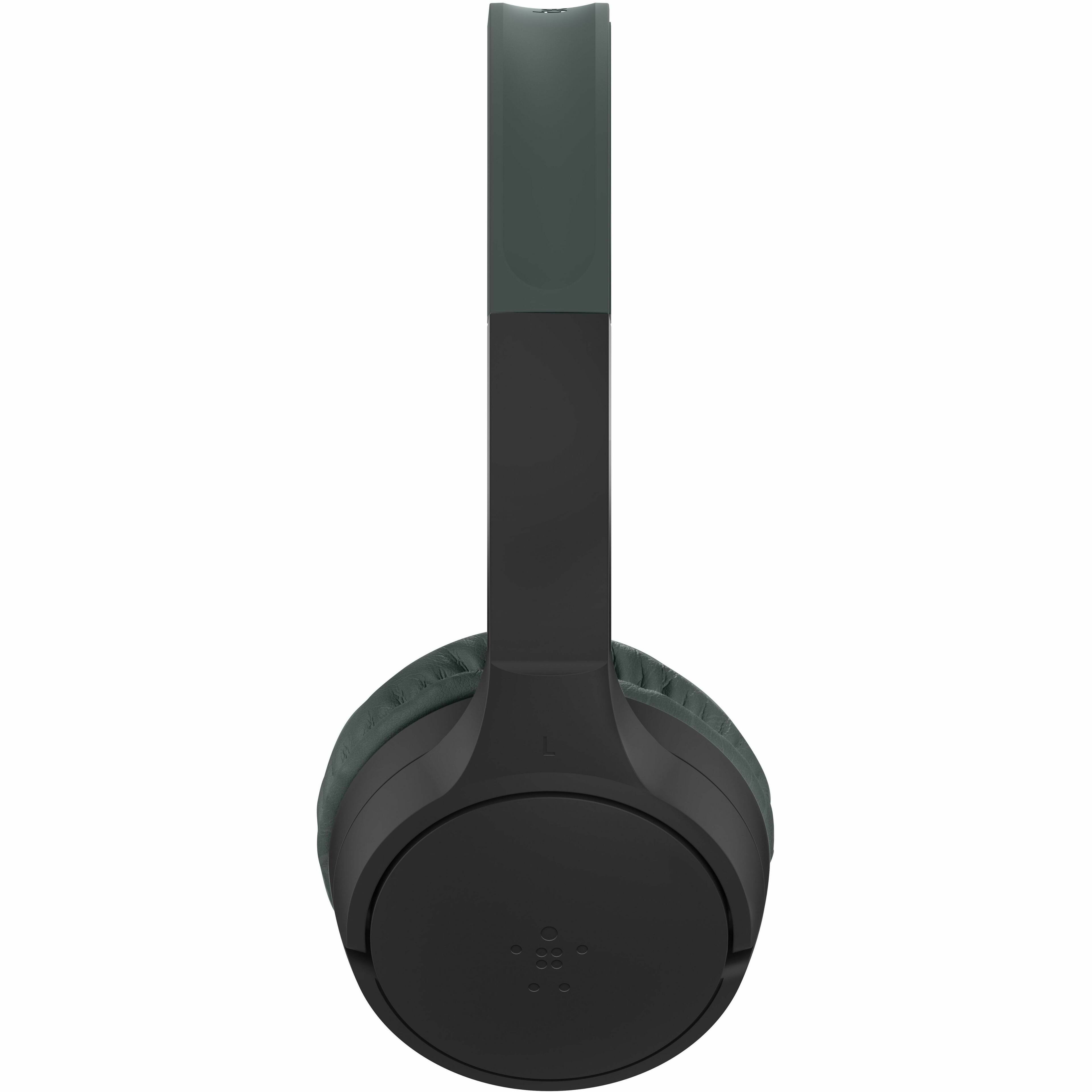 Alt View 1. Belkin - Belkin Wireless Bluetooth On-Ear Headphones for Kids w/ Mic - 85dB Limit - w/ USB-C Cable - Headset - Black - Stereo - Black.