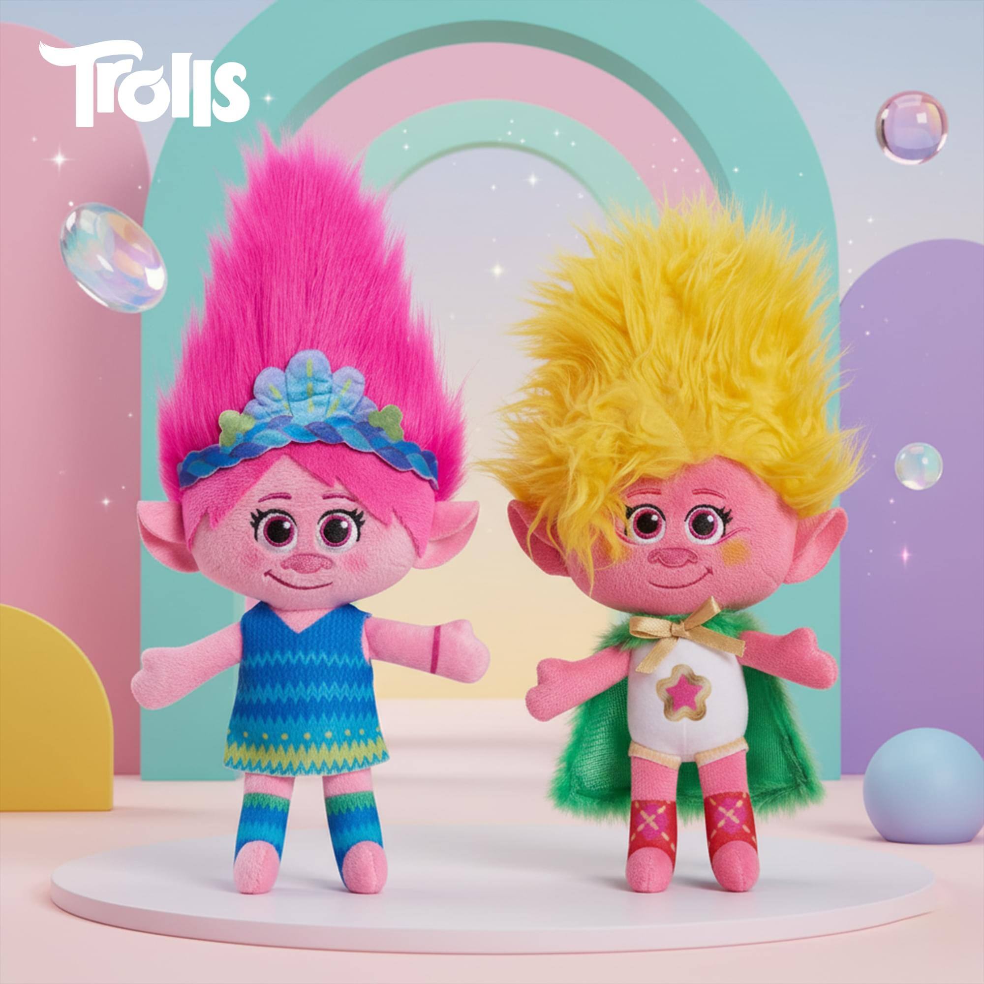 Alt View 5. Just Play - DreamWorks Trolls Band Together Poppy and Viva 8-inch Plush Set - Multi-Colored.