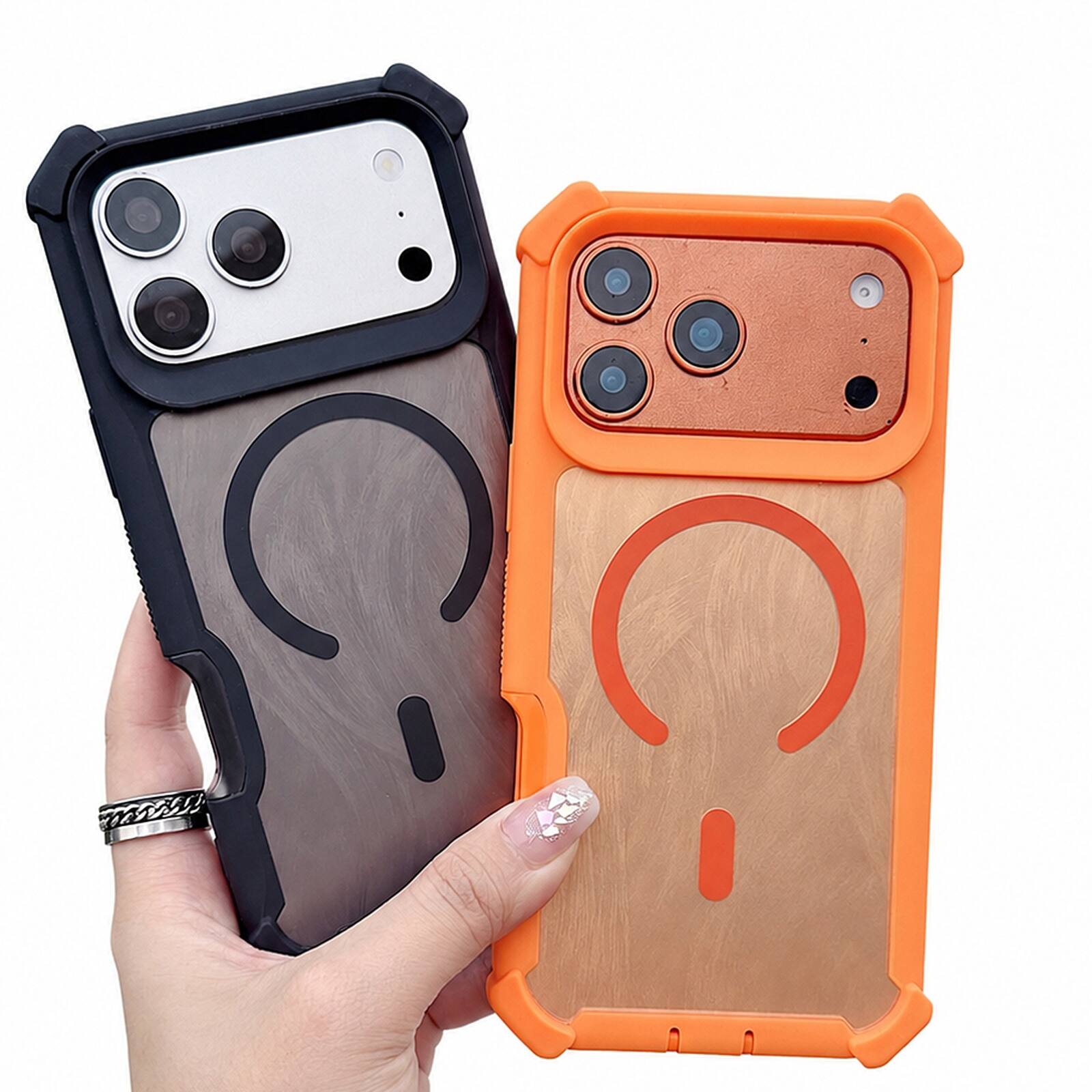 Left. UUCOVER - Magnetic Case for Apple iPhone 17 Pro,Shockproof TPU+PC Case Compatible with MagSafe Anti-Slip Grip Protective Cover - Black.