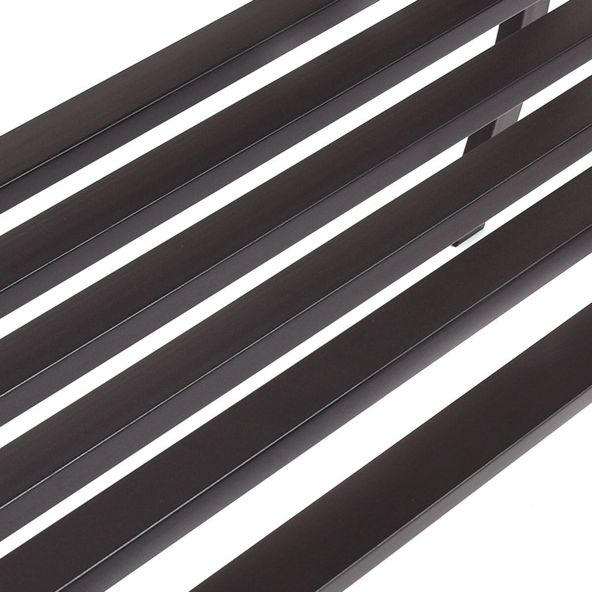 Alt View 6. Costway - Costway 50" Patio Garden Bench Park Yard Outdoor Furniture Steel Slats Porch Chair Seat - Black.