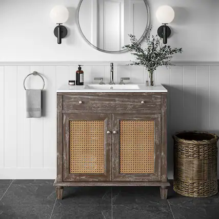 Front. Modway - Lilo Bathroom Vanity Basin Included - Gray White.