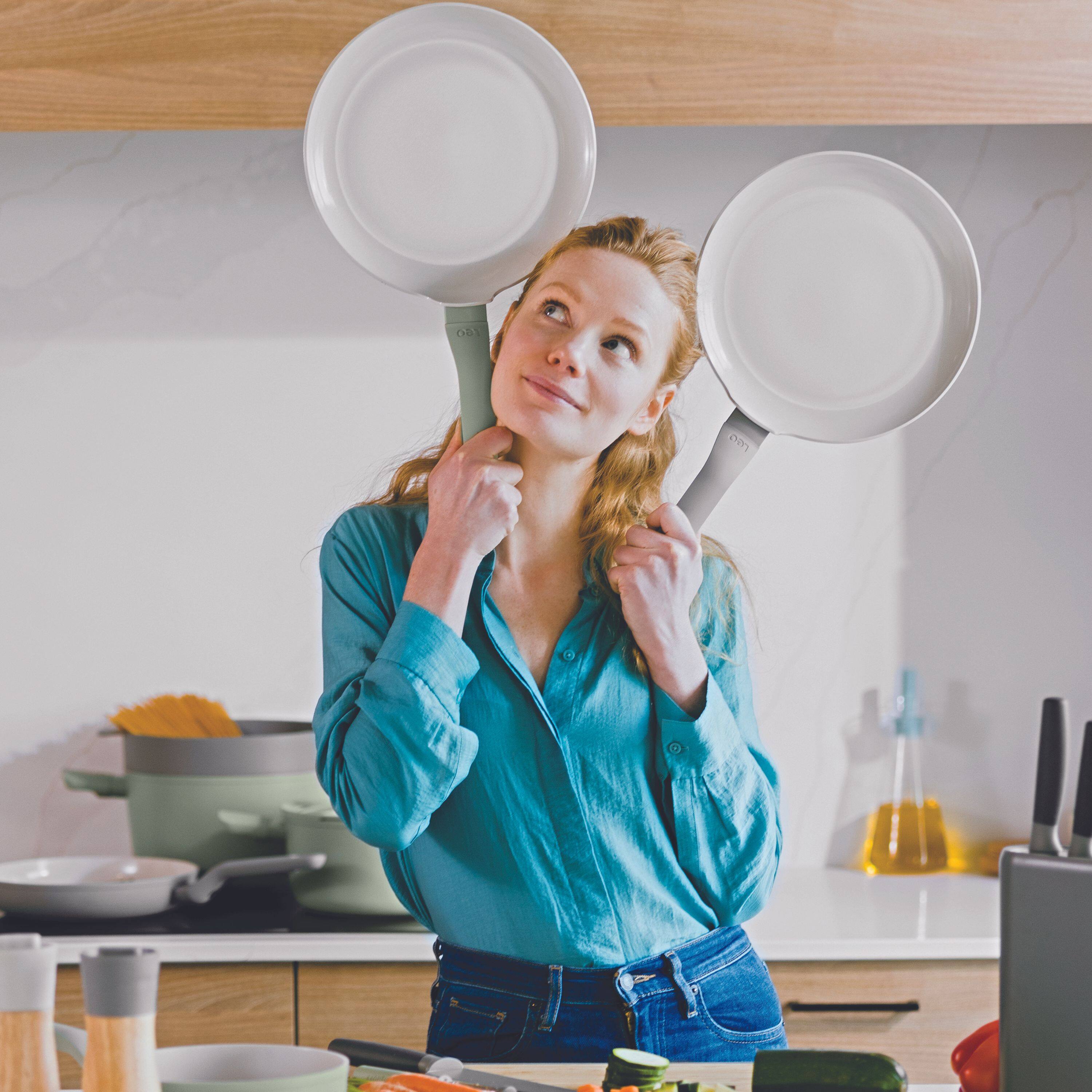 Alt View 2. BergHOFF - BergHOFF Balance Nonstick Ceramic Frying Pan 12", Recycled Aluminum, Sage - Sage.