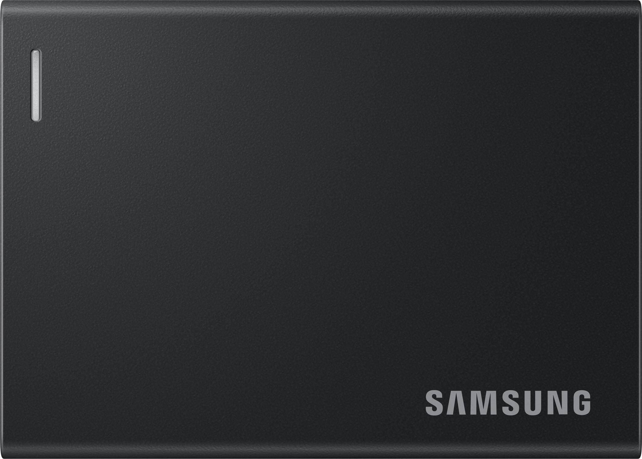 Front. Samsung - P7 1TB Portable SSD, Up to 4000/3700 MB/s, USB 4.0 - Black.