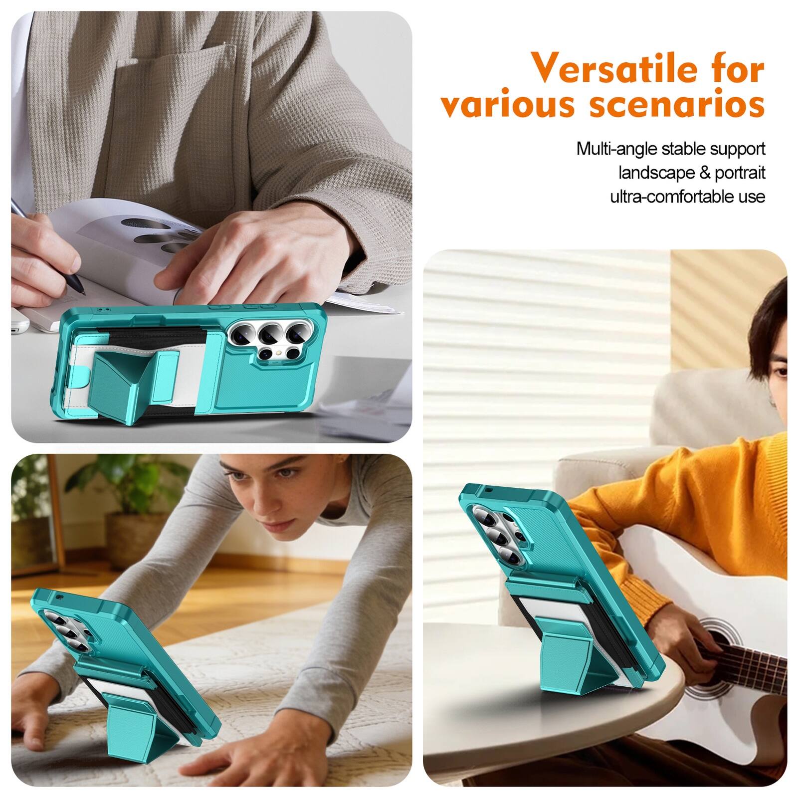 Versatile for various scenarios  
Multi-angle stable support landscape & portrait ultra-comfortable use