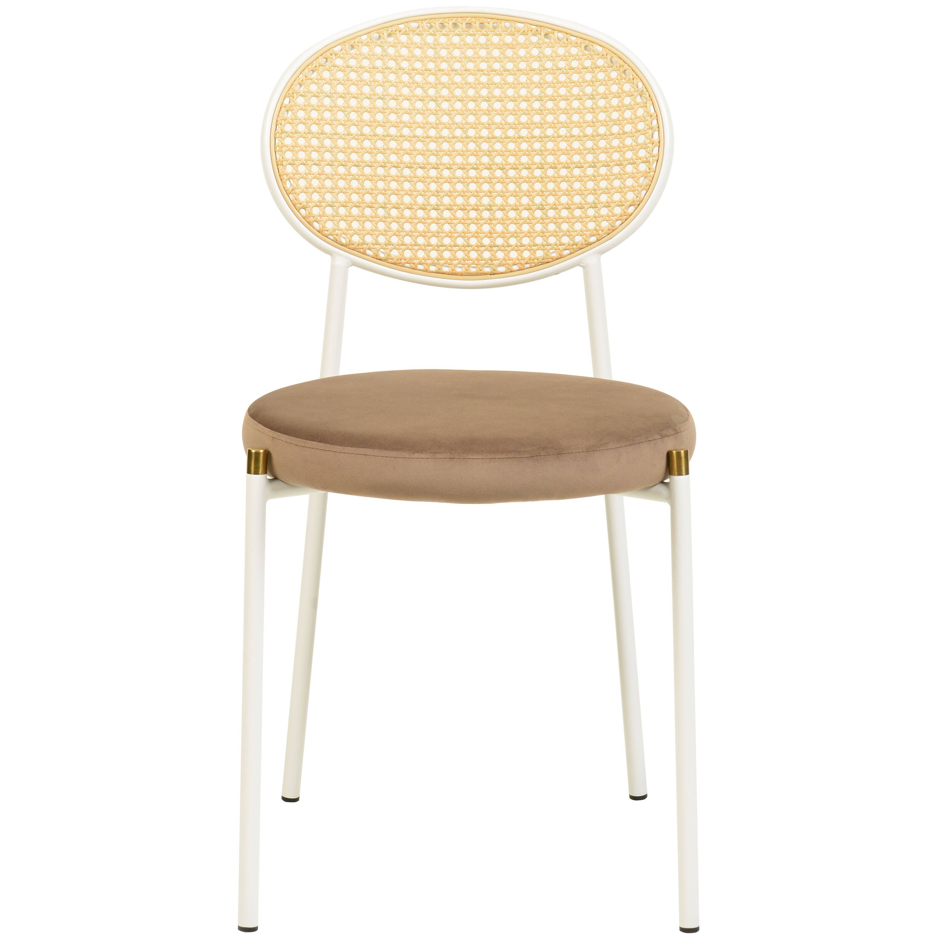 Alt View 2. LeisureMod - Euston 2-PCS Contemporary Accent Dining Chair with Velvet Cushion Seat & Rust-Resistant Metal Frame - Brown.