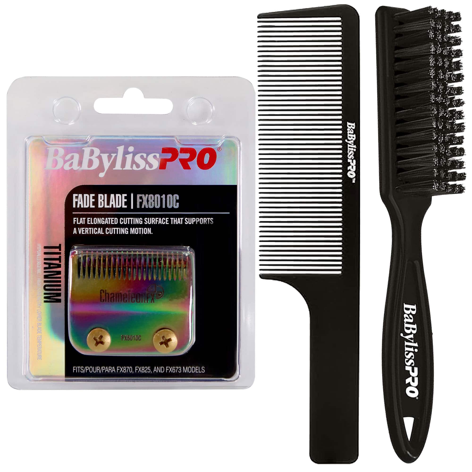 Babyliss - Pro Titanium Fade Blade FX8010C Fits for FX870, FX825 and FX673 Bundle - Chamaleon