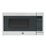 GE - 0.7 Cu. Ft. Countertop Microwave with Convenience Cooking Control - Black Stainless Steel - Front_Zoom