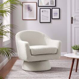 Astral Boucle Fabric Swivel Chair by Modway - Ivory