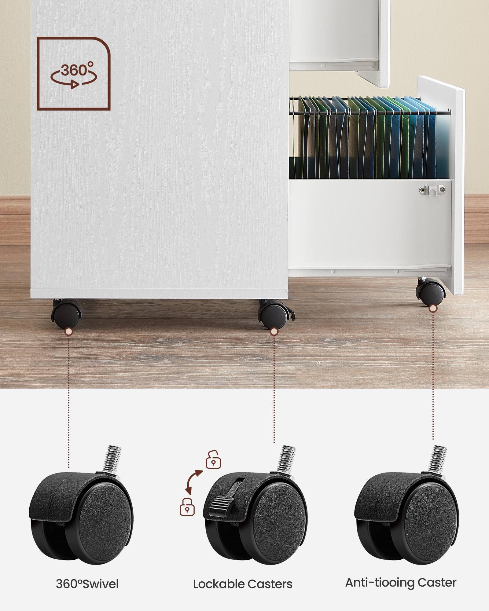 360° Swivel Lockable Casters Anti-tipping Caster