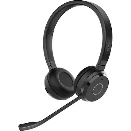 Front. Jabra - Evolve 65 TE Wireless Bluetooth Stereo Headset - Black.