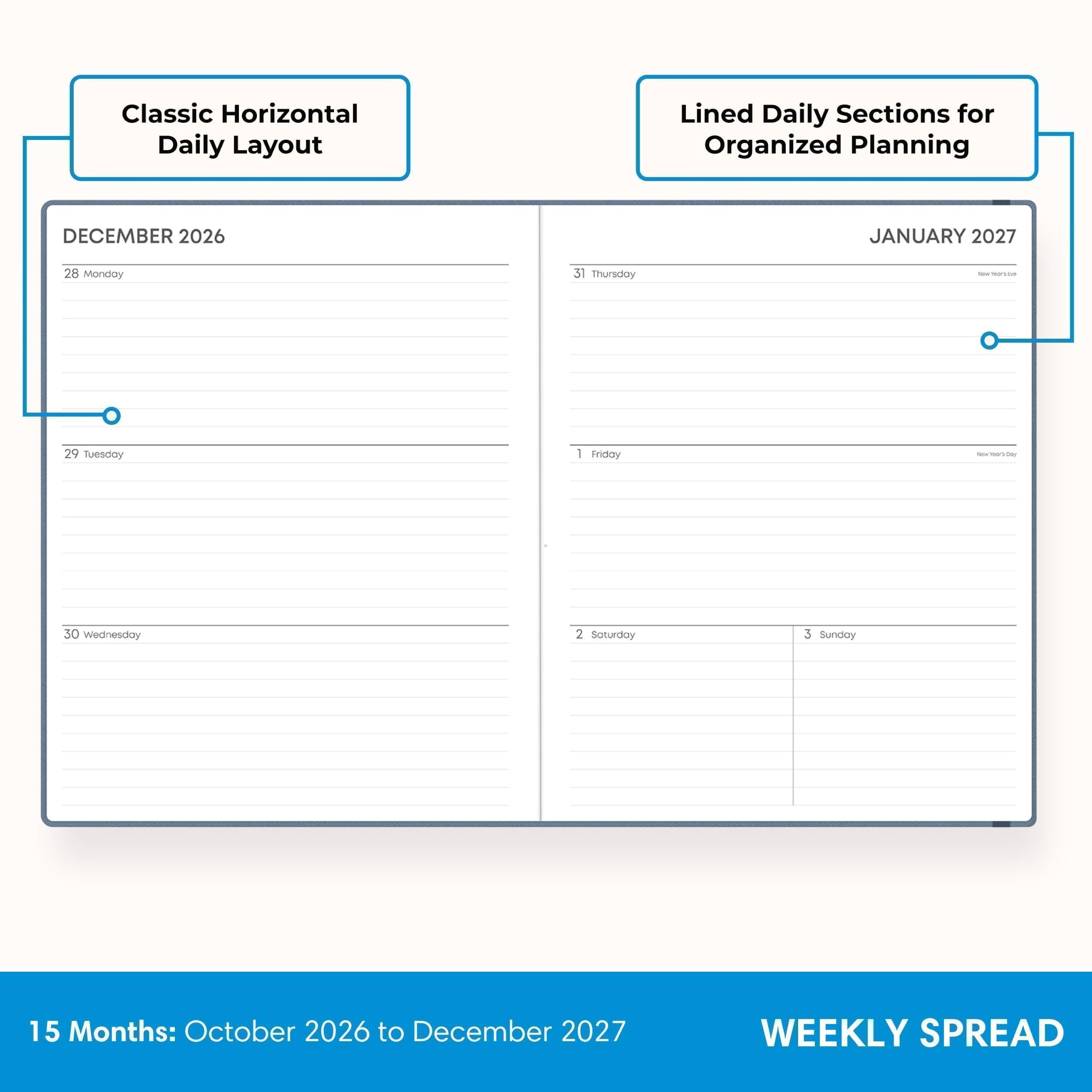 Blue Sky 2027 15 Month Weekly & Monthly Planner, 8