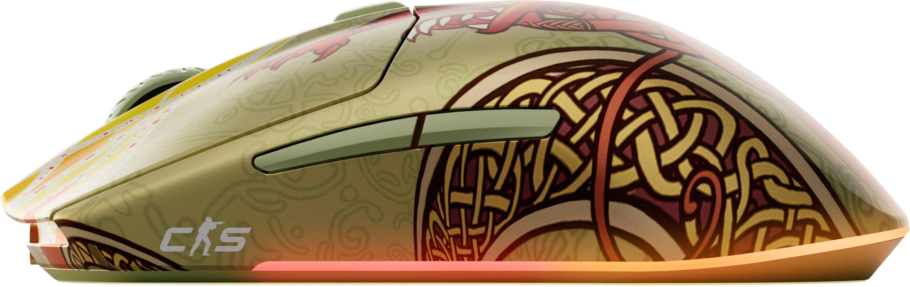 Alt View 4. SteelSeries - Aerox 3 Wireless Optical Gaming Mouse with Super Mesh Detachable USB-C Connectivity - CS2 Dragon Lore Edition.