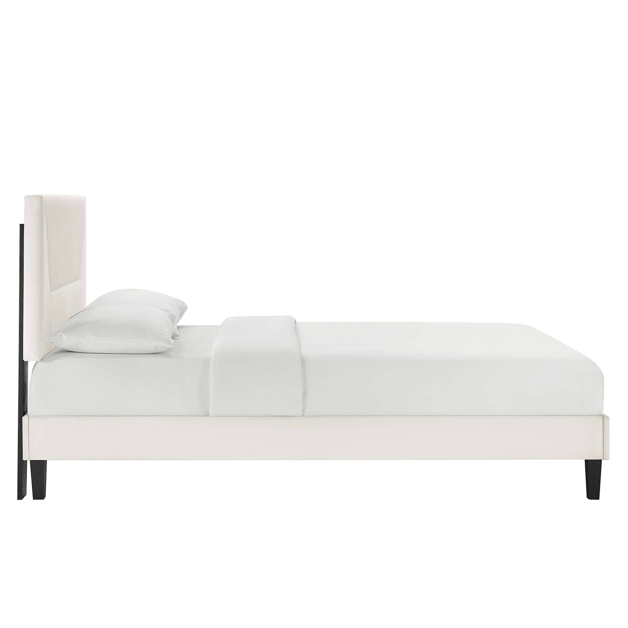 Back. Modway - Bridgette Wood King Platform Bed With Splayed Legs - Brown.