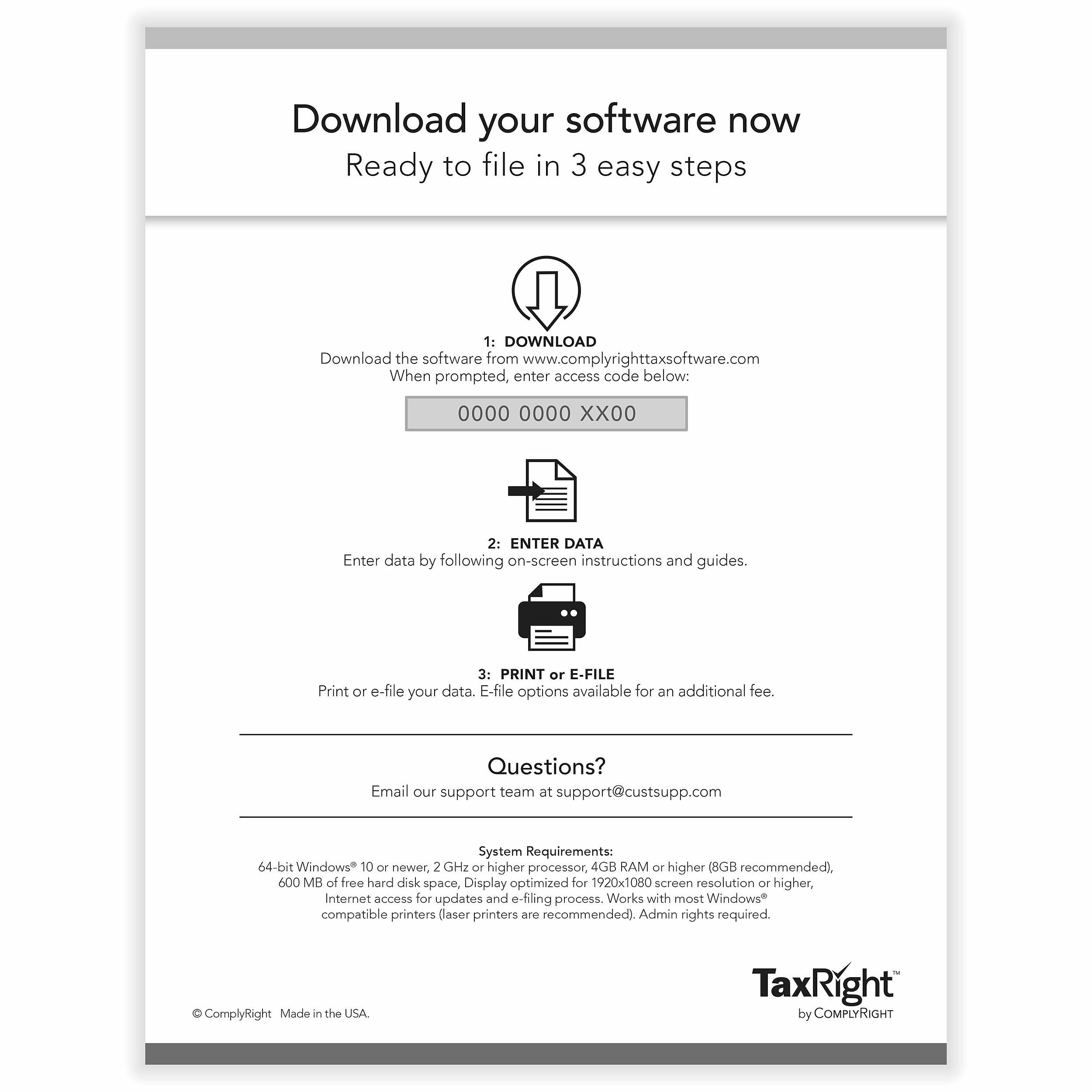 ComplyRight TaxRight 2026 1099 NEC Tax Forms Set with Envelopes ...