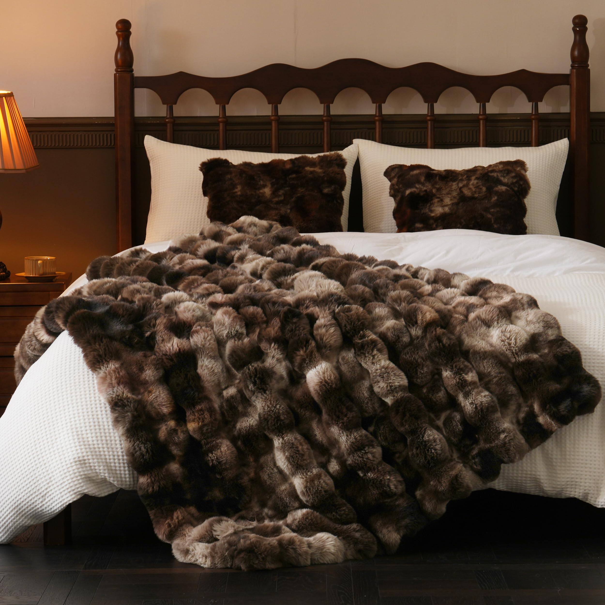 Alt View 8. Paradigms Interiors - Fluffy Faux Throw Blanket For Couch Soft Plush Thick Cozy Fuzzy Luxury Minky Bubble Home Living Room Decor ... - Tie-dye Coffee-Thickened Throw(50" x 60").