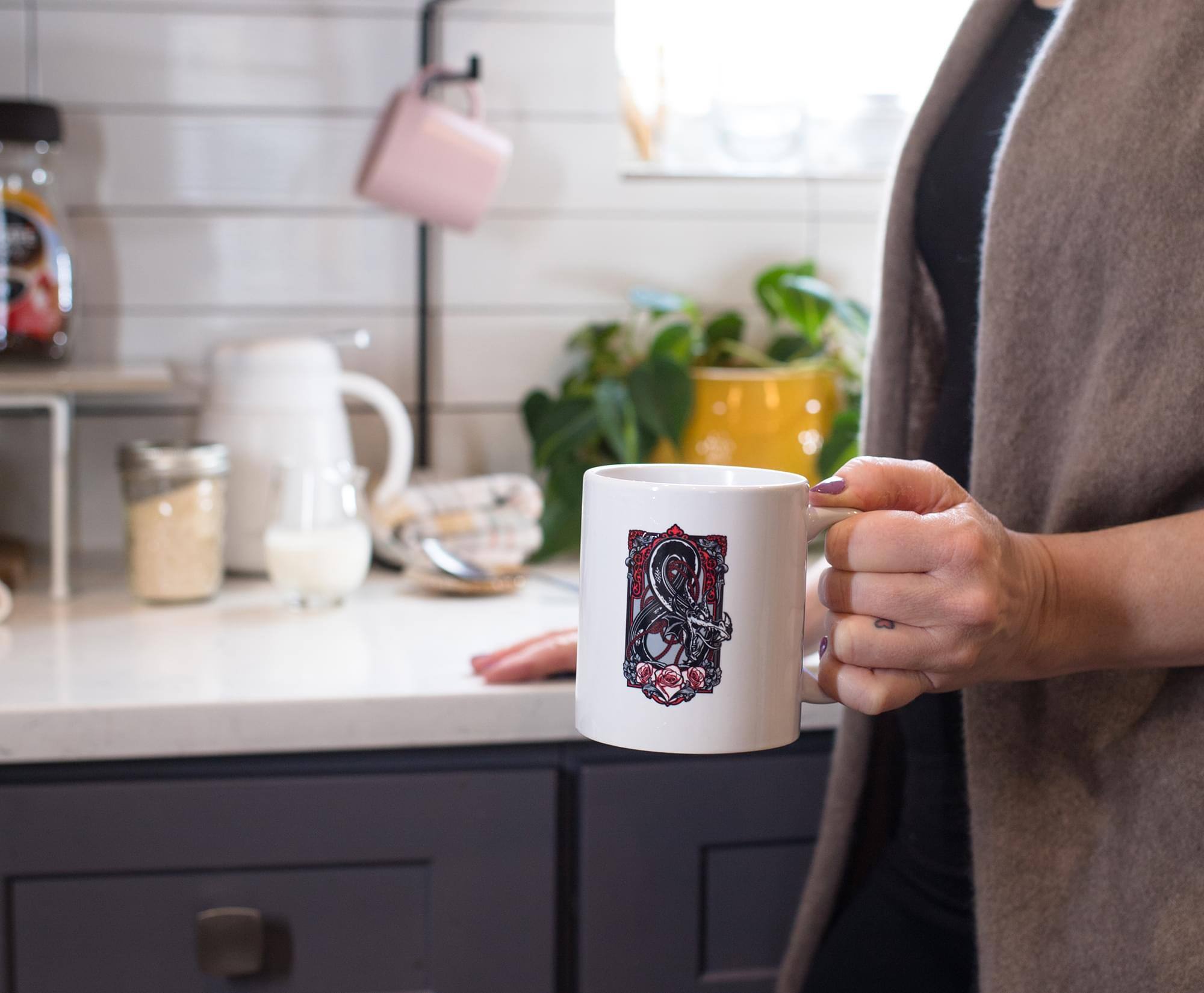 Alt View 3. Surreal Entertainment - Dungeons & Dragons Ampersand Ceramic Mug Exclusive | Holds 11 Ounces - White.