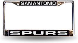 Rico Industries - San Antonio Spurs NBA Chrome Metal Laser Cut License Plate Frame - Multi