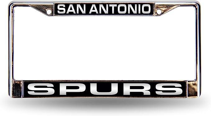 San Antonio Spurs NBA Chrome Metal Laser Cut License Plate Frame