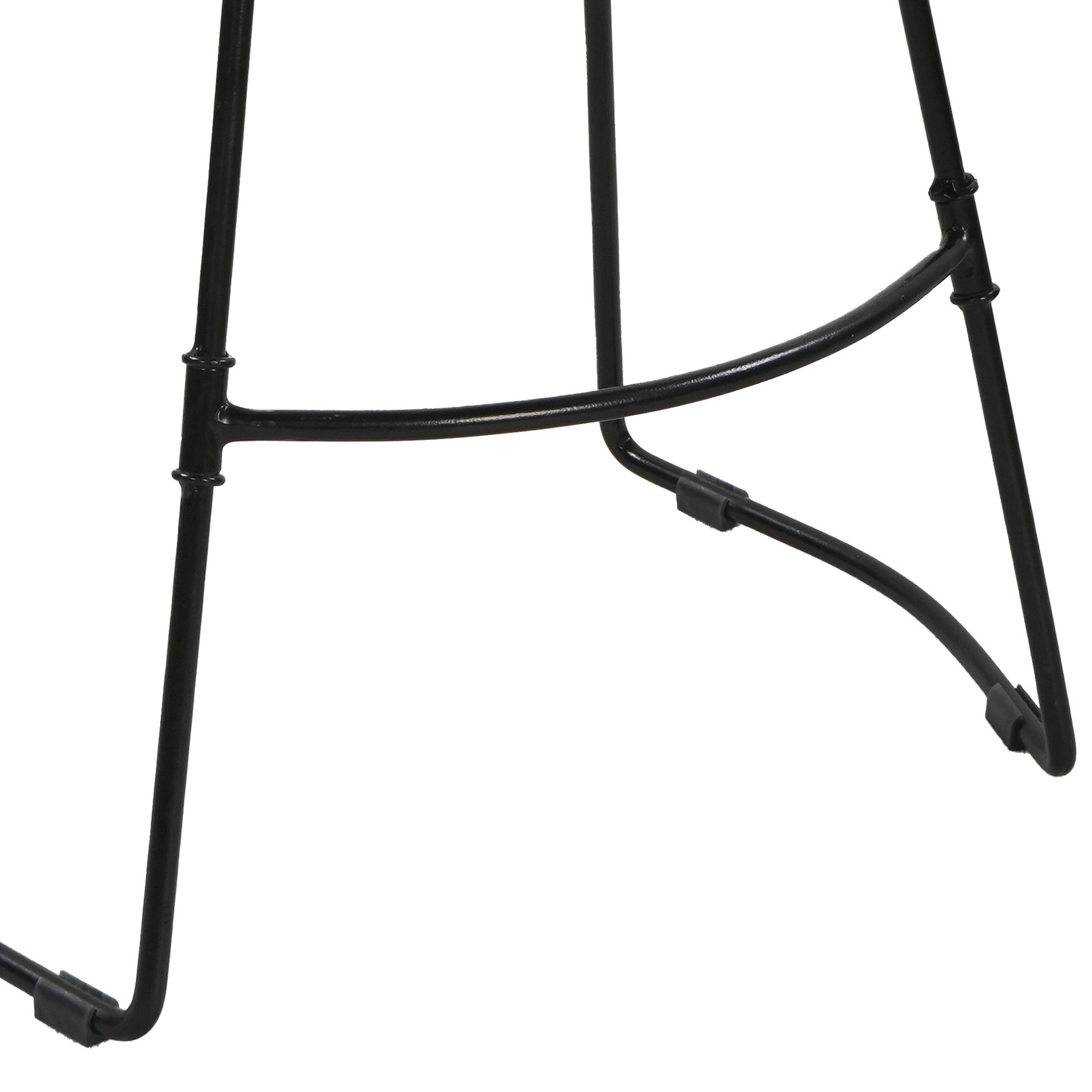 Alt View 7. Manhattan Lane - Tiva 24 Inch Handcrafted Backless Counter Height Stool, Whitewashed Mango Wood Saddle Seat - White, Black.