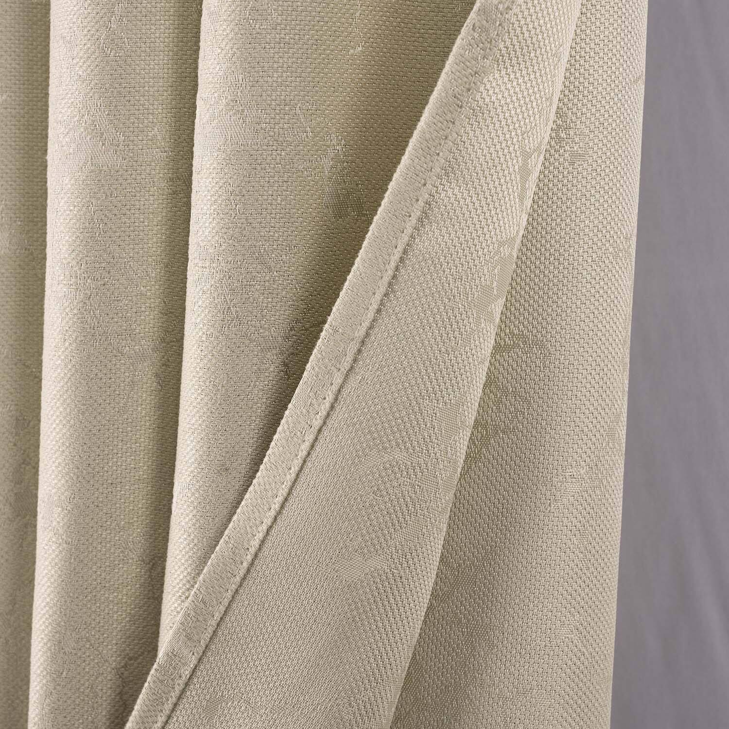 Left. RT Designers Collection - RT Designer Collection Calypso Shimmer Jacquard 2 Pack Grommet Curtain Panel Pair 36" x 84" Taupe - Taupe.