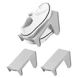 Unique Bargains - Shoe Slot Organizer 2pcs, 9.8x4.3x5.5 Inch Shoe Stacker Double Layer 50% Space Saver for Storage Closet Rack - Gray