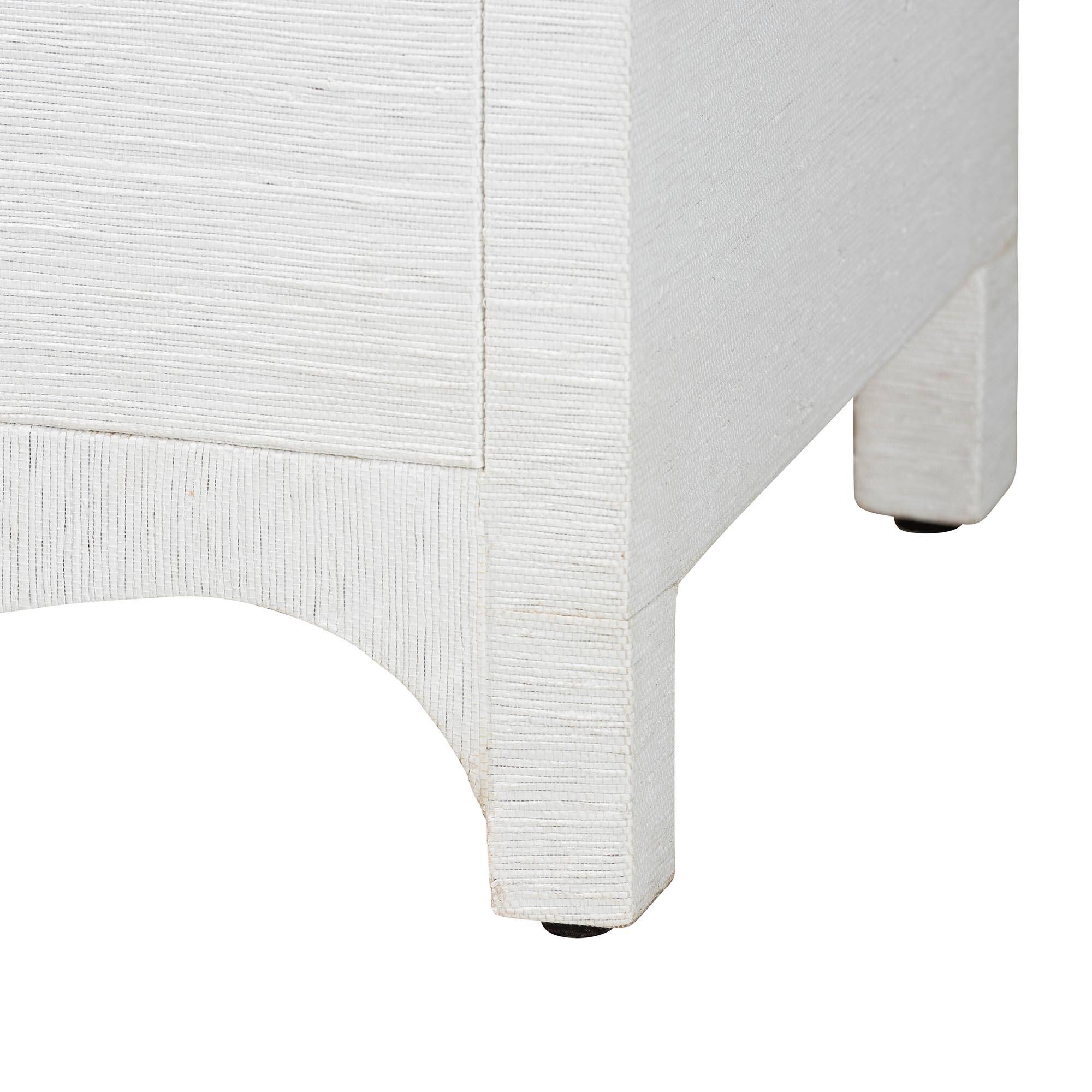 Alt View 2. bali & pari - Ximena Grasscloth Storage Cabinet - 2-Door Woven Accent Cabinet with Gold Ring Pulls for Living Room or Entryway - White/Gold.