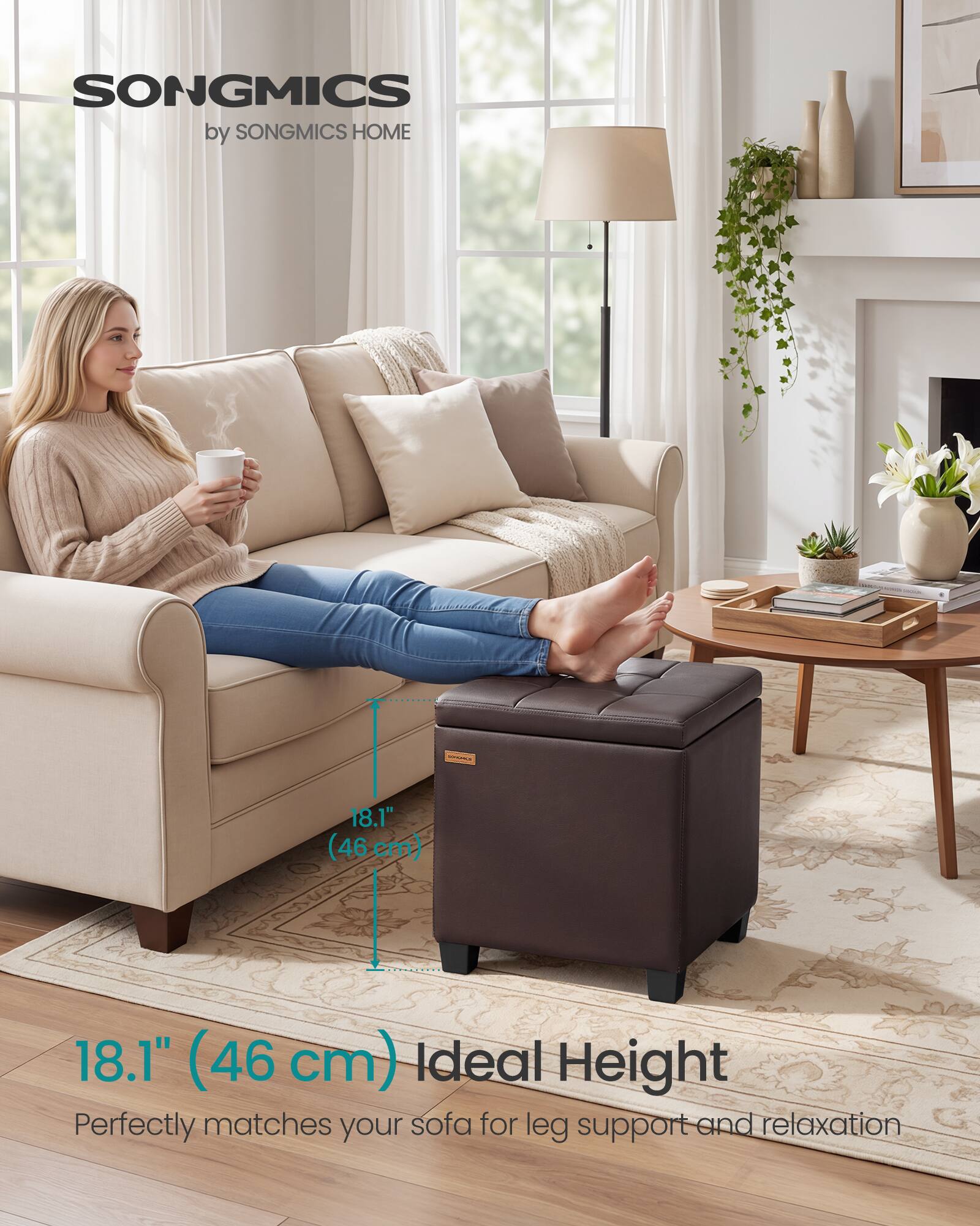 SONGMICS by SONGMICS HOME

18.1" (46 cm) Ideal Height

Perfectly matches your sofa for leg support and relaxation