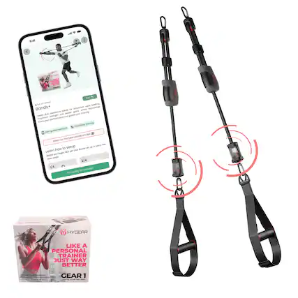 9:41
Bands+
4.6 (4,000+ ratings)
Bands+ for advanced users seeking heavy-duty resistance and power. Smart technology tracks your maximum strength and guides your performance. Total body training.
100% guided workout. Watch our YouTube tutorial and tap here.
Learn how to set up in just a few steps.
1/4 2/4
I'm ready to connect
HYGEAR
LIKE A PERSONAL TRAINER JUST WAY BETTER
GEAR 1