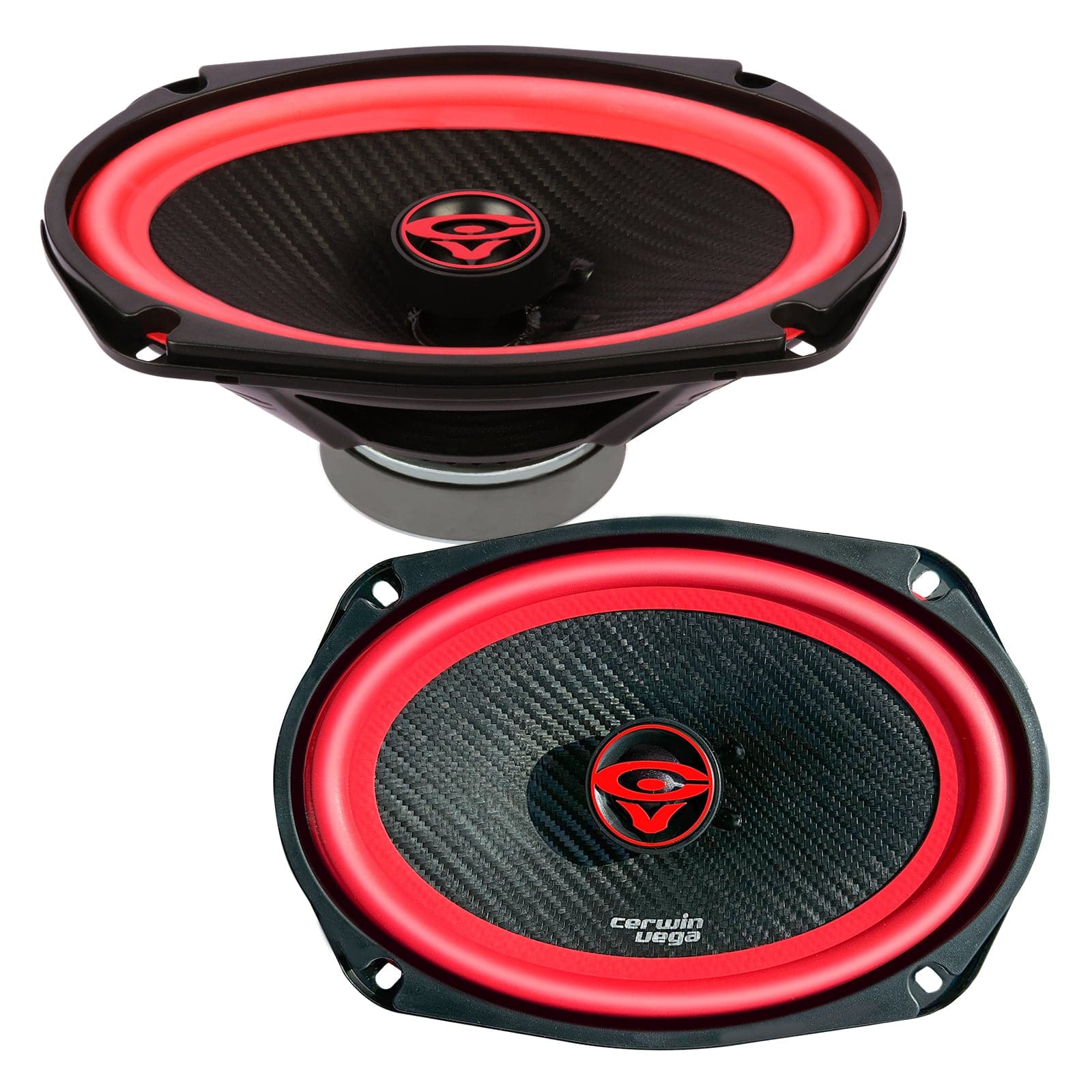 Cerwin Vega - V69 Vega 2025 Edition - 6"x9" 2-WAY COAXIAL FULL RANGE SPEAKERS - Black and Red