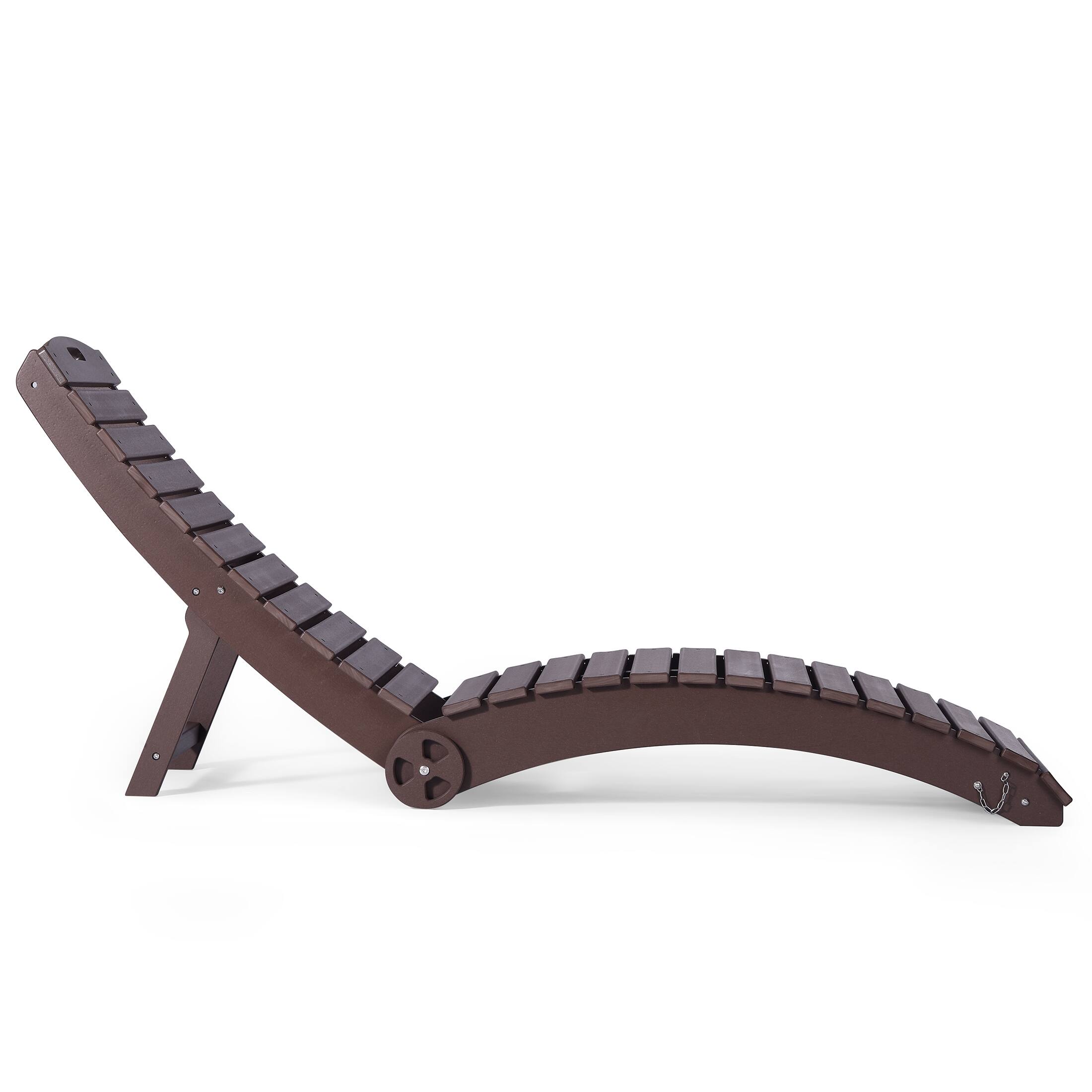 Left. WestinTrends - WestinTrends Ventura Outdoor HDPE In-Pool Patio Chaise Lounge Chair With Wheels - Dark Brown.