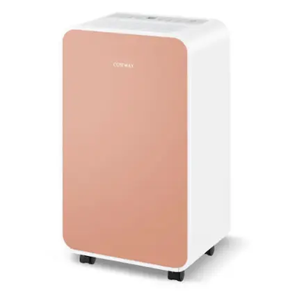 Front. Costway - Dehumidifier for Home Basement 32 Pints/Day 3 Modes Portable up to 2500 Sq. Ft Pink - Pink.