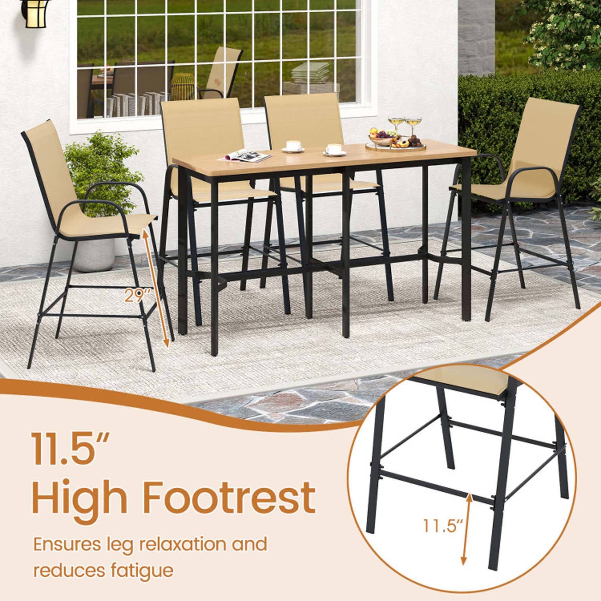 29" 11.5" High Footrest Ensures leg relaxation and reduces fatigue