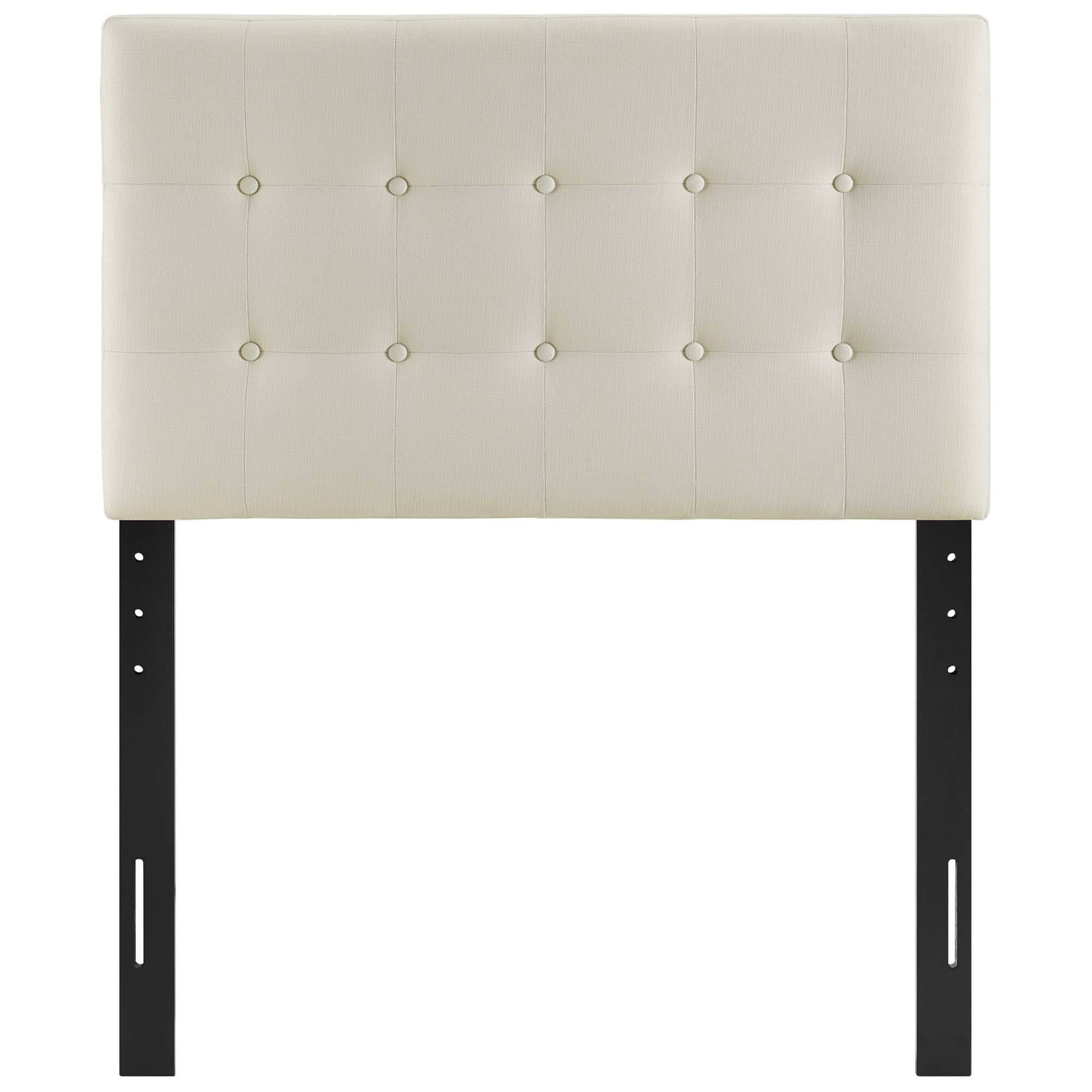Alt View 1. Modway - Emily Upholstered Fabric Twin Headboard by Modway - White.