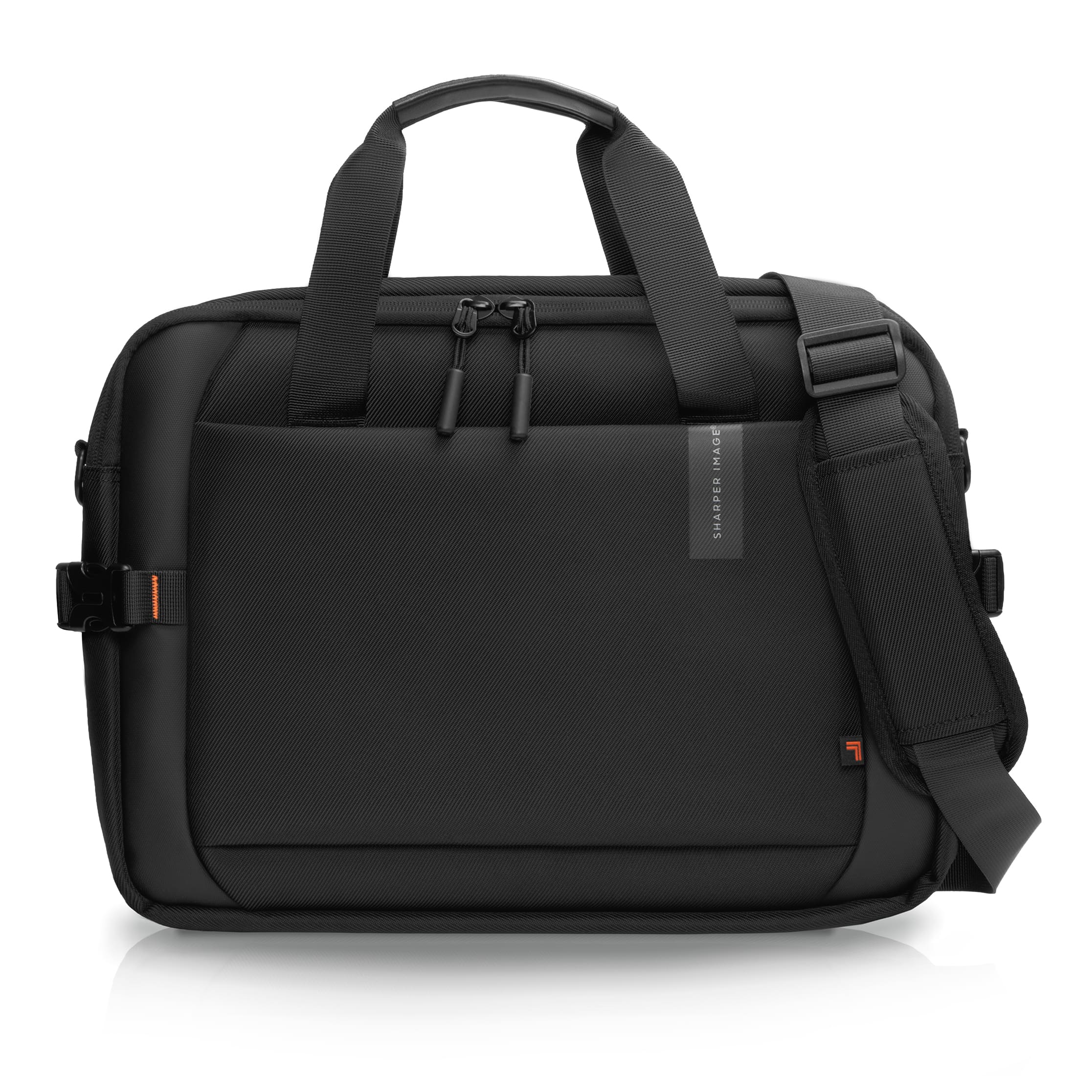 Sharper Image - Messenger Bag, Laptop Briefcase Bag with Shoulder Strap for Work, Office, Travel - Black