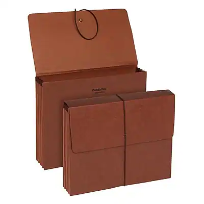 Front. Pendaflex - 30% Recycled Standard Expanding Wallet with Elastic Closure, Letter Size, Redrope - Redrope.