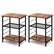 Alt View 6. Costway - 2 PCS 3-Tier Side End Table with Adjustable Mesh Shelf Narrow Nightstand - Rustic Brown.