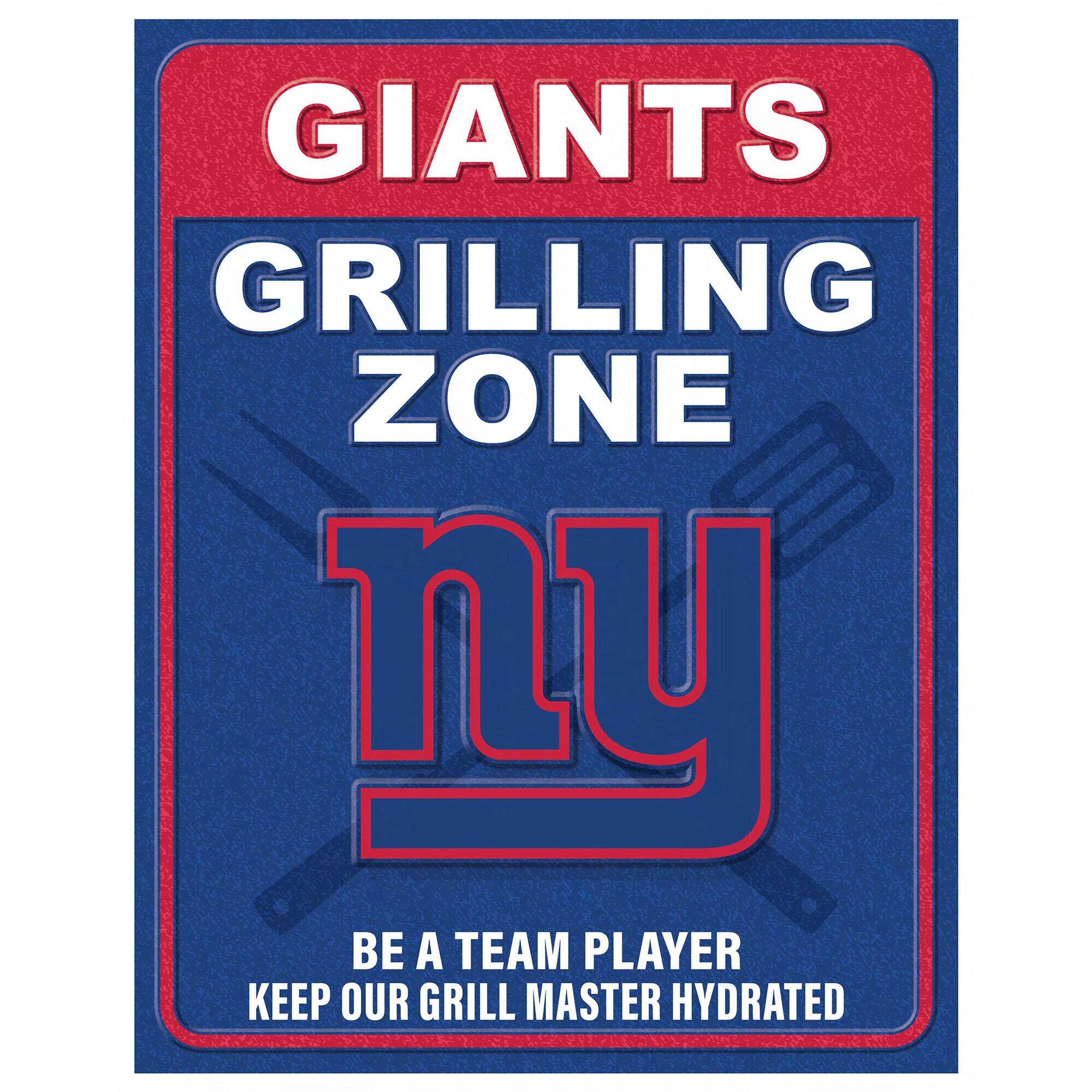 New York Giants 13" x 20" Grill Zone Metal Sign